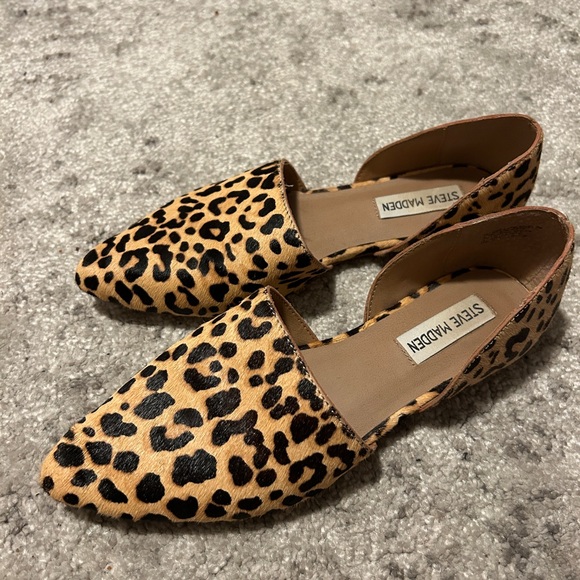 Steve Madden Leopard Calf Hair Loafers - Picture 2 of 4